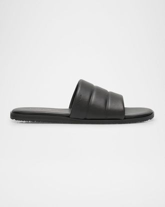 Stuart Weitzman Mens Brentin Napa Leather Slide Sandals
