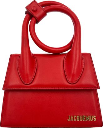 Jacquemus Grote Jacquemus Le Chiquito handtas van rood kalfsleer
