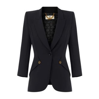 Elisabetta Franchi Dames, Jassen, Zwart, Maat: M Satijn