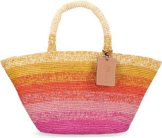 Maneb&igrave; Multicolor Panier Gradient Striped Tote Bag