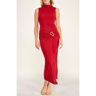 Socialite Hardware Detail Sleeveless Body-Con Dress in Red at Nordstrom, Size X-Small