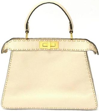 Fendi Pre-owned Leather fendi-bags - Dames - Vintage Handtas - Beige - ONE Size - Leer - Vintage