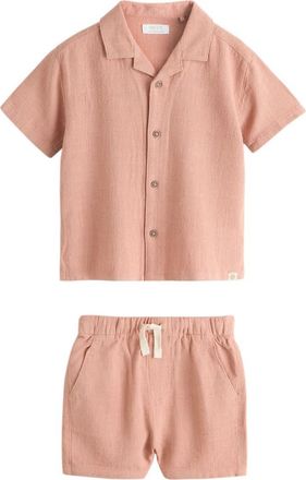 Next Kids Camp Shirt & Shorts Set in Orange at Nordstrom, Size 12-18M