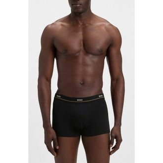 BOSS Assorted 5-Pack Essential Stretch Cotton Trunks in Black/Blue/Grey/White at Nordstrom, Size Xx-Large