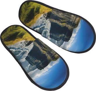 Generic Non-Slip Fluffy Slipper Ireland Outdoors County Clare The Cliffs print House Slipper Fluffy Ladies Slippers for Travel Ladies Hotels L