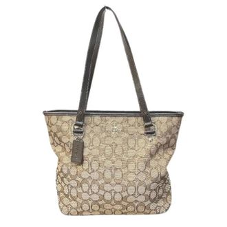 Coach Pre-owned Tote Bags, female, Brown, Size: ONE SIZE Pre-owned Signature Canvas Leather Tote Bag