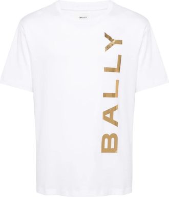 Bally Wit Logo Print Katoenen T-shirt - Heren - T-shirts - Wit - XL - Katoen - Tops