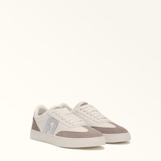 Furla Step Sneakers Color Gold Pelle Di Vitello Granata + Pelle Scamosciata + Glitter Donna