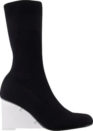 Alexander McQueen Zwarte Leren Instaplaarzen - Dames - Hoge Laarzen - Zwart - 38 EU - Leer - Schoenen