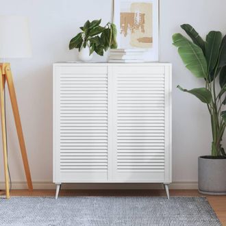 vidaXL Puerta De Armario Lamas 2 Uds Madera Pino Blanco 99,3x49,4 Cm Vidaxl