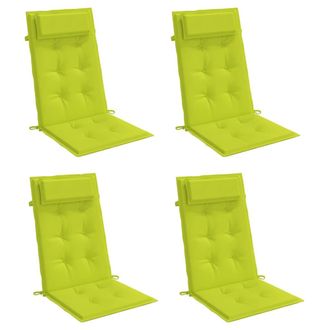 vidaXL Vidaxl - Cojines De Silla Respaldo Alto 4 Uds Tela Oxford Verde Brillo
