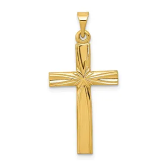 Diamond2Deal 14k Yellow Gold Polished Latin Cross Pendant