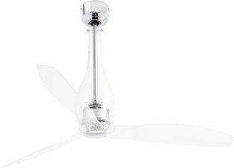 Netlighting Eterfan Medium Ceiling Fan Chrome Clear Optional LED Light Sold Separately