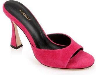 L'agence Avery Slide Sandal in Rubino Suede at Nordstrom, Size 10