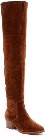 Via Spiga Womens Ophira Suede Leather Over The Knee Boots In Cognac
