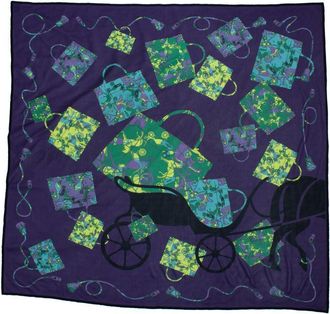 Hermès Pre-owned Womens Kelly horse carriage silk scarf in purple - Multicolour - One Size