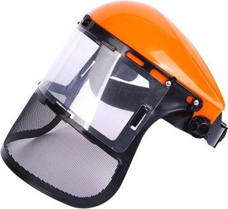 OEM Casco Para Cortac&eacute;sped: M&aacute;scara Protectora De Pvc Montada En La Cabeza, M&aacute;scara De Malla Completa, Protecci&oacute;n Contra Arbustos