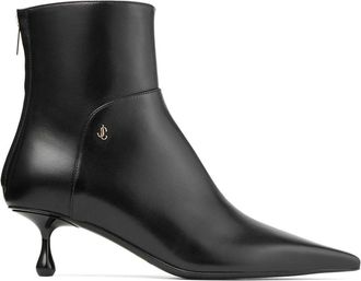 Jimmy Choo London Cycas 50mm leather ankle boots - women - Lambskin/Rubber/Calf Leather/Lambskin - 39 - Black