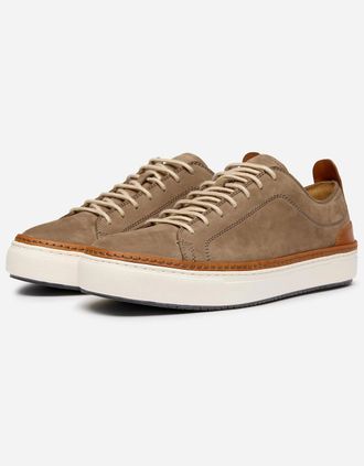 Oliver Sweeney Mens Oliver Sweeney Lopes Nubuck Mens Cupsole Trainers - Taupe - Brown - Size: 10