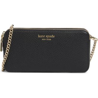 Kate Spade New York taylor pebbled leather double zip crossbody bag in Black at Nordstrom Rack