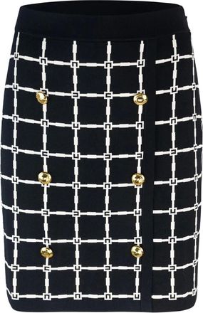 Elisabetta Franchi Rokken, Dames, Zwart, S, Zwarte Jacquard Rok Regular Fit