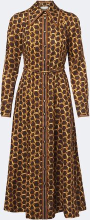 Zimmermann Belted printed linen shirt dress