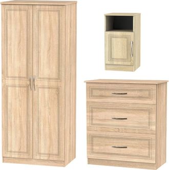 Welcome Furniture Dakar Ready Assembled Bedroom Furniture Set 3 Piece - Modern Oak - Welcome Furniture | TJ Hughes