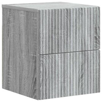 vidaXL Mesita De Noche De Pared Gris Sonoma 33 X 34,5 X 40 Cm Vidaxl