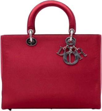 Dior Pre-owned Lady Dior - Dames - Vintage Handtas - Rood - ONE Size - Satijn - Vintage