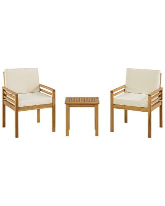 Alaterre Furniture Okemo Weather-Resistant Acacia Wood Outdoor 3Pc Patio Furniture Set