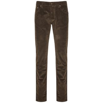 Jacob Cohen Slim-fit Trousers, male, Brown, W32, Corduroy Trousers with Special Japanese Fabrics