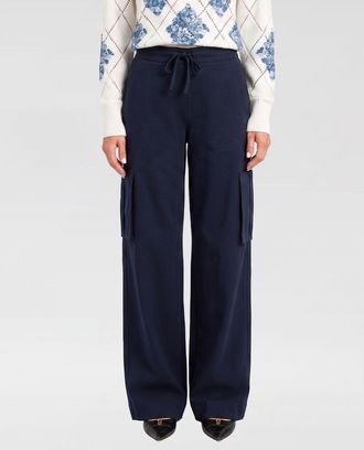 Twinset Pantaloni cargo in misto cotone e lino