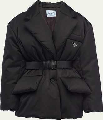 Prada Re-Nylon Belted Down Jacket