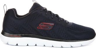 Skechers Sneakers, male, Blue, 12 UK, Navy Red Mesh Trainers for Men