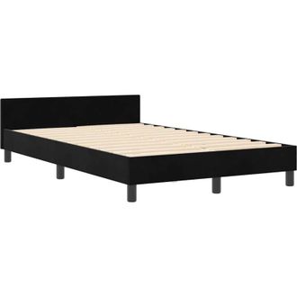vidaXL Bed Frame with Headboard Black 120 x 200 cm Velvet Vidaxl