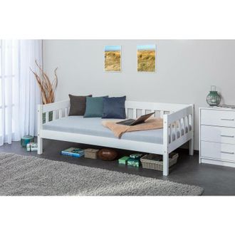 Dmora Dmora - Letto singolo Doparanozi, Sommier per camera da letto, Giroletto per stanza, Struttura porta materasso, 209x70 h100 cm, Bianco
