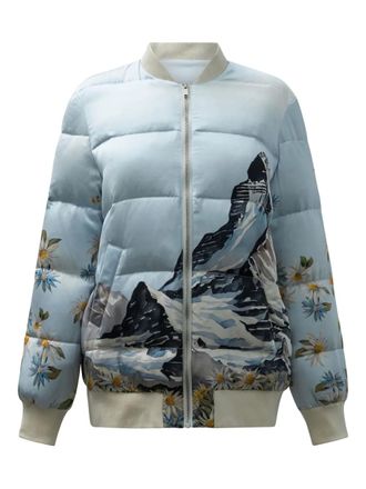 Sleep No More graphic-print padded jacket - Blue