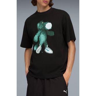 Puma Mascot Cotton Graphic T-Shirt in Puma Black at Nordstrom, Size Xx-Large