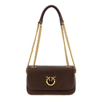 Pinko Love Birds Schoudertas - Dames - Schoudertassen - Bruin - ONE Size - Leer - Tassen