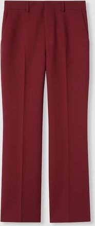 Gucci Wool Silk Pants With Embroidery, Bordeaux