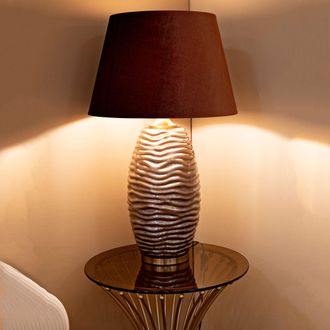 Dmora L&aacute;mpara De Mesa Arita, Necesita 1 Bombilla, Casquillo E27, Pantalla, Cobre