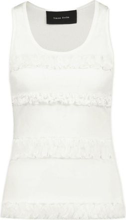 Simone Rocha Fitted Ruffle Frill T-Shirt - Cotton - White