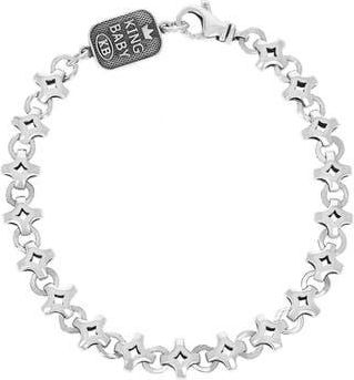 King Baby Studio Small Diamond Link Bracelet in Silver at Nordstrom