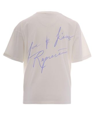 Represent Mens T-Shirt Love And Kisses Flat White Cotton T-Shirts Polos