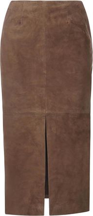 Rotate Leather Pencil Midi Skirt