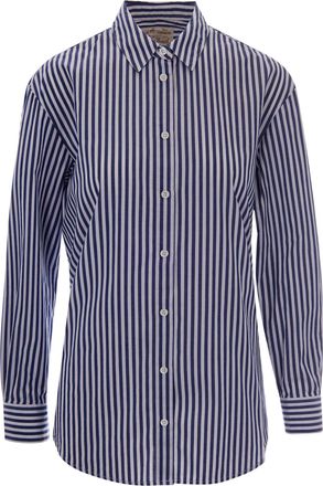 MC2 Saint Barth Brigitte Oversized Cotton Poplin Shirt with Striped Pattern