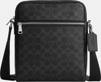 Coach Mens Tristan Crossbody Bag 22 In Signature Canvas - Black - One Size