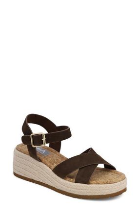 Mia Nikky Ankle Strap Platform Wedge Sandal in Chocolate at Nordstrom, Size 6.5