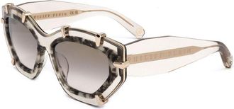 Philipp Plein Beige Acetate Womens Sunglasses