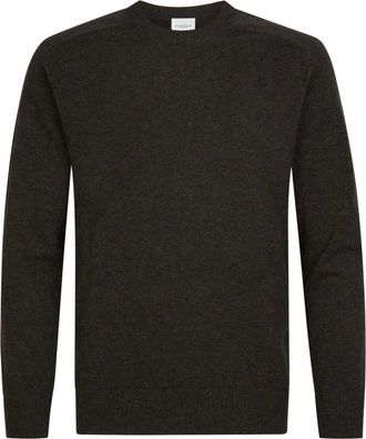 Profuomo Zachte Wol Ronde Hals Trui - Heren - Truien - Bruin - Maat: S Wol